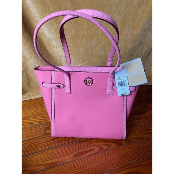 MICHAEL KORS 🐾 NWT CARMEN LARGE NORTH SOUTH SHOULDER TOTE, MSRP $498 - Picture 1 of 11